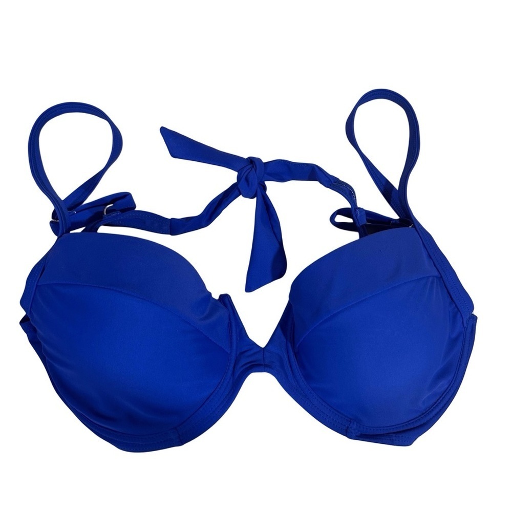 H2OH Swim Bikini “Posh” Top Electric Blue, Padded, Tie Back Adj. Straps XL - Picture 3 of 15